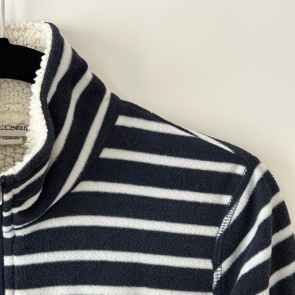 LL Bean Striped Fleece Jacket - Picture 5 of 16